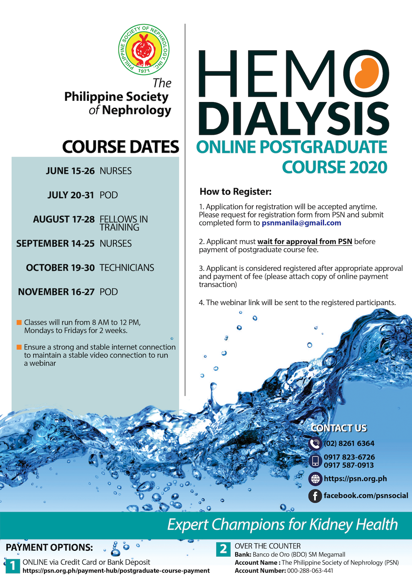 Hemodialysis Online Postgraduate Course 2020 - Philippine Society of  Nephrology