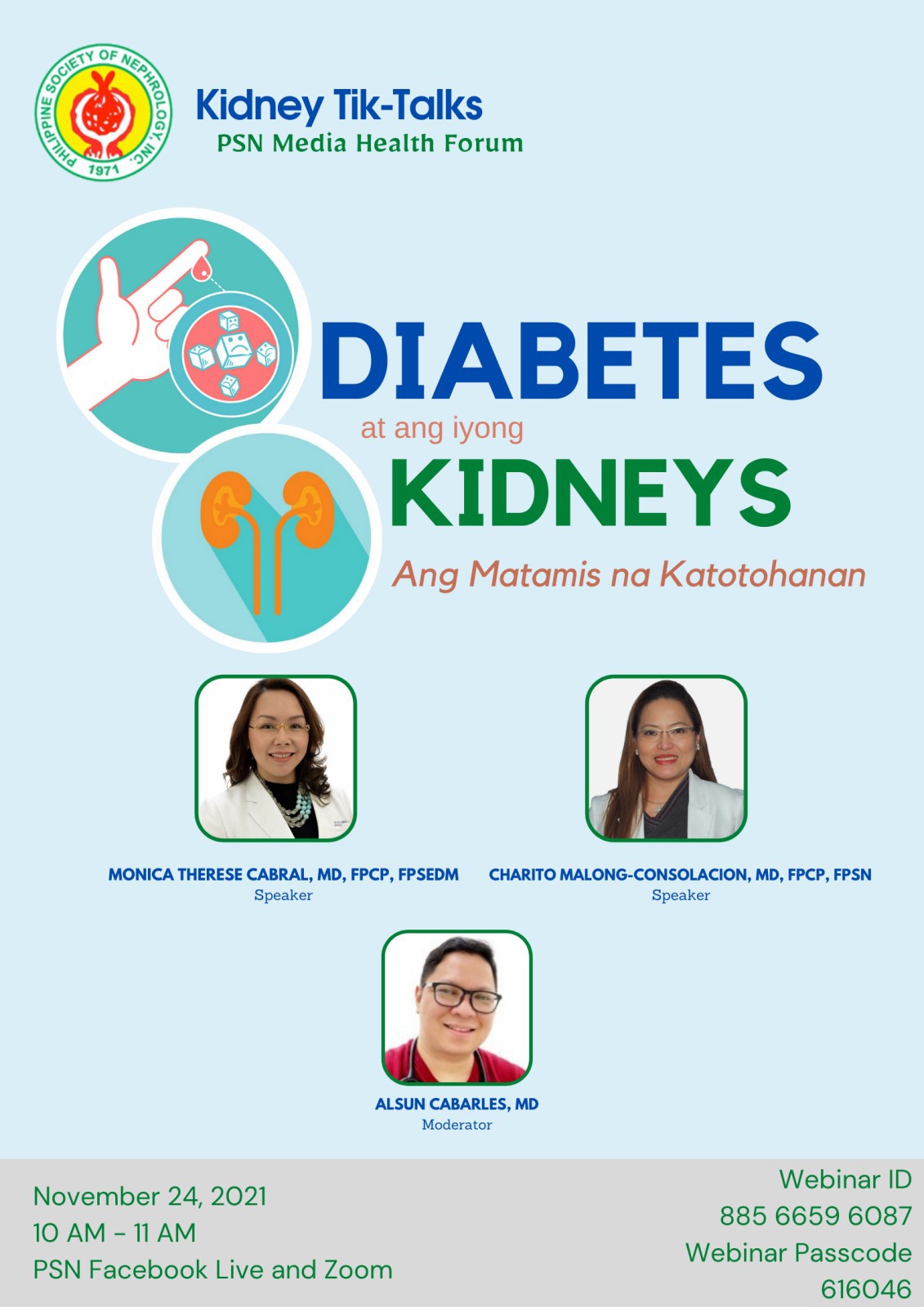 Kidney Tik-Talks: Diabetes at ang Iyong Kidneys - Philippine Society of  Nephrology